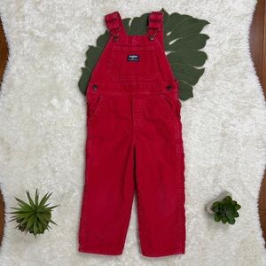 OshKosh B'gosh Red Corduroy Overalls 3T